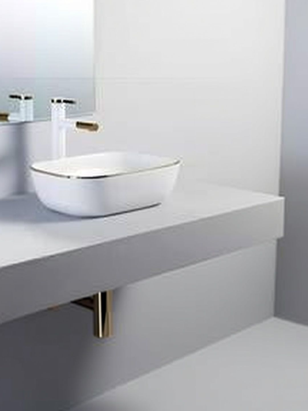ADANO White Solid Ceramic Adano Art Wash Basin Countertop Bath Accessories Set-image-15