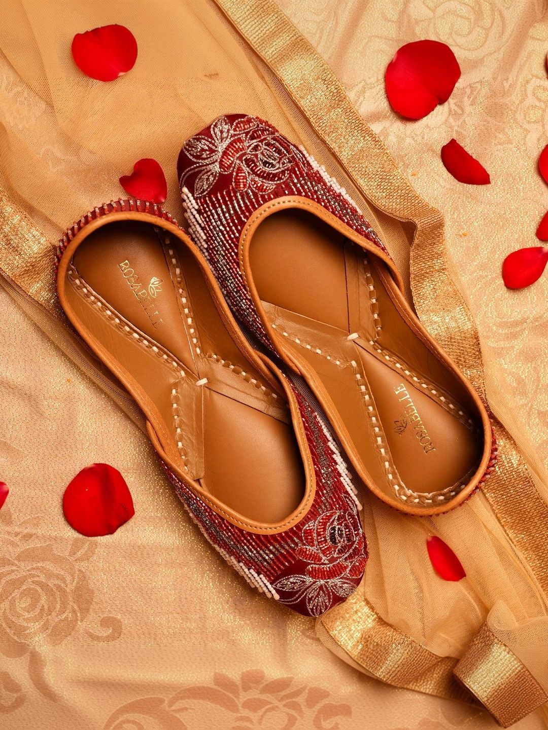 Rosabelle Women Embellished Party Mojaris Flats-picture-48