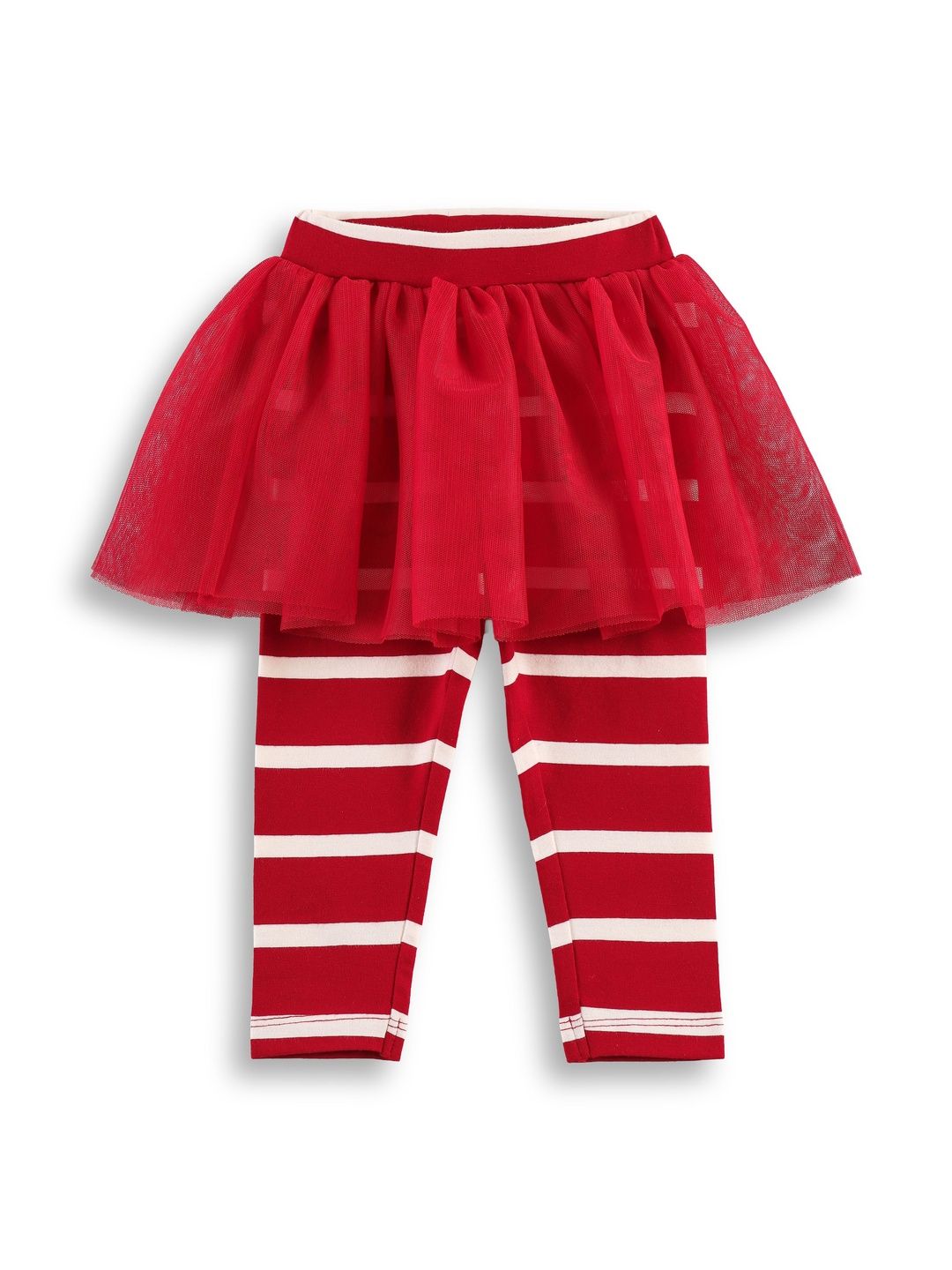 JusCubs Infants Striped Leggings With Tulle Skirt Overlay-picture-10