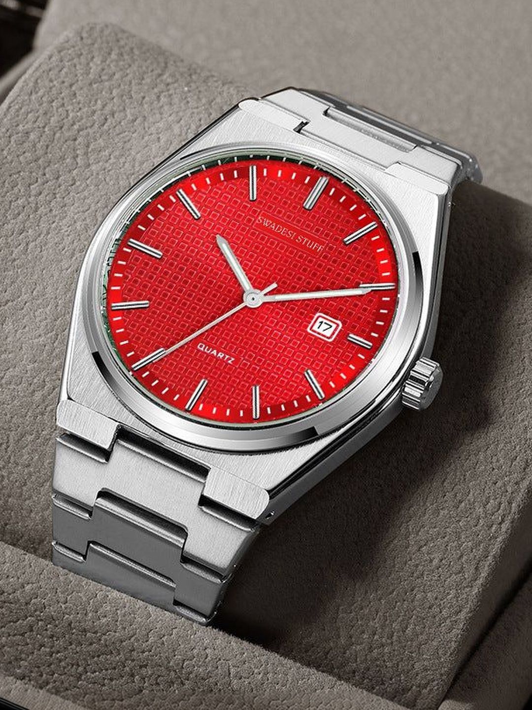 SWADESI STUFF Men Dial & Straps Analogue Watch SDS 151 RED 70-picture-21