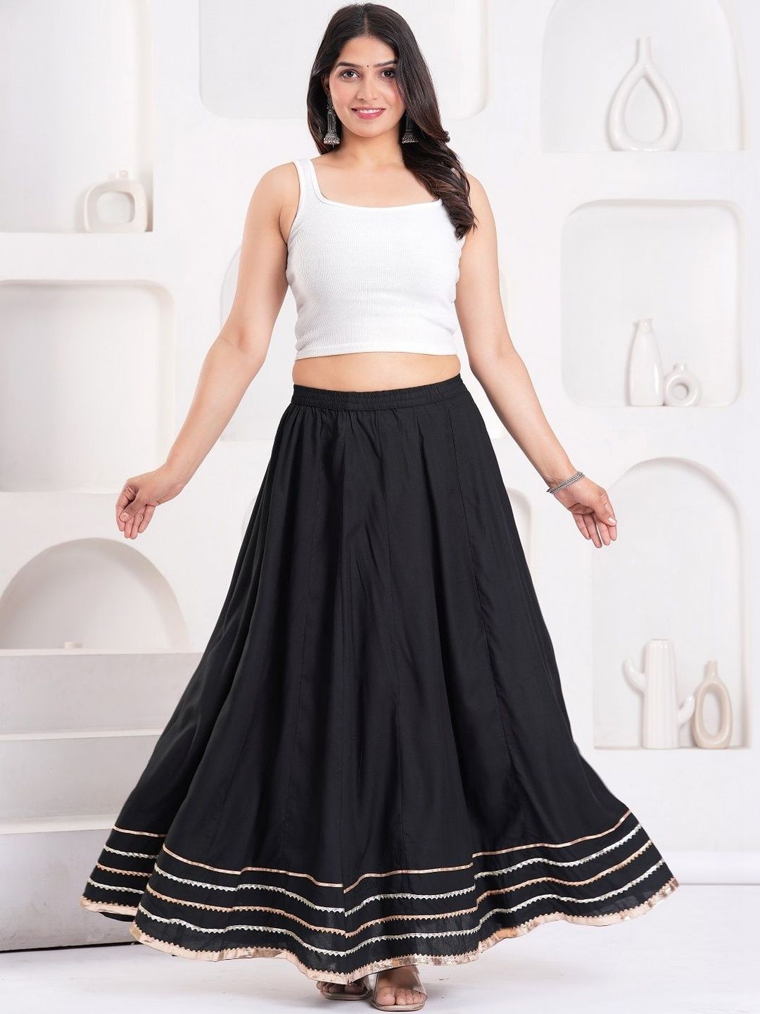 Maquien Maxi Flared Skirts-picture-55