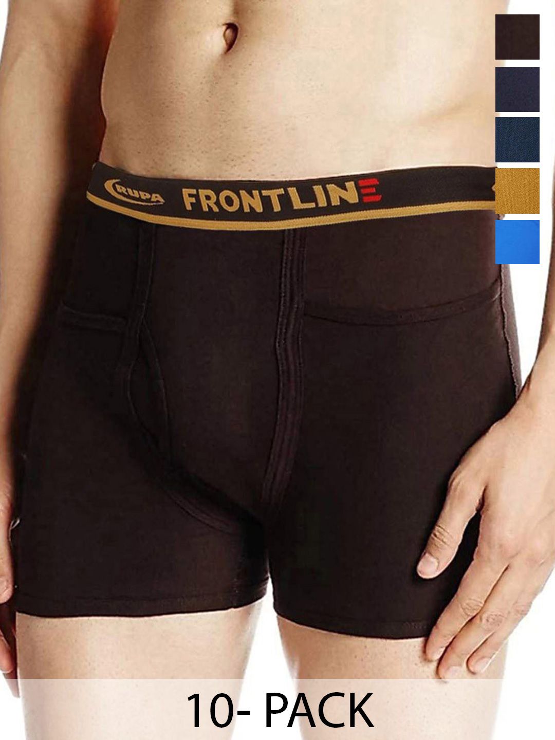 Rupa Frontline Pack Of 5 Pure Combed Cotton Long Trunks-picture-11