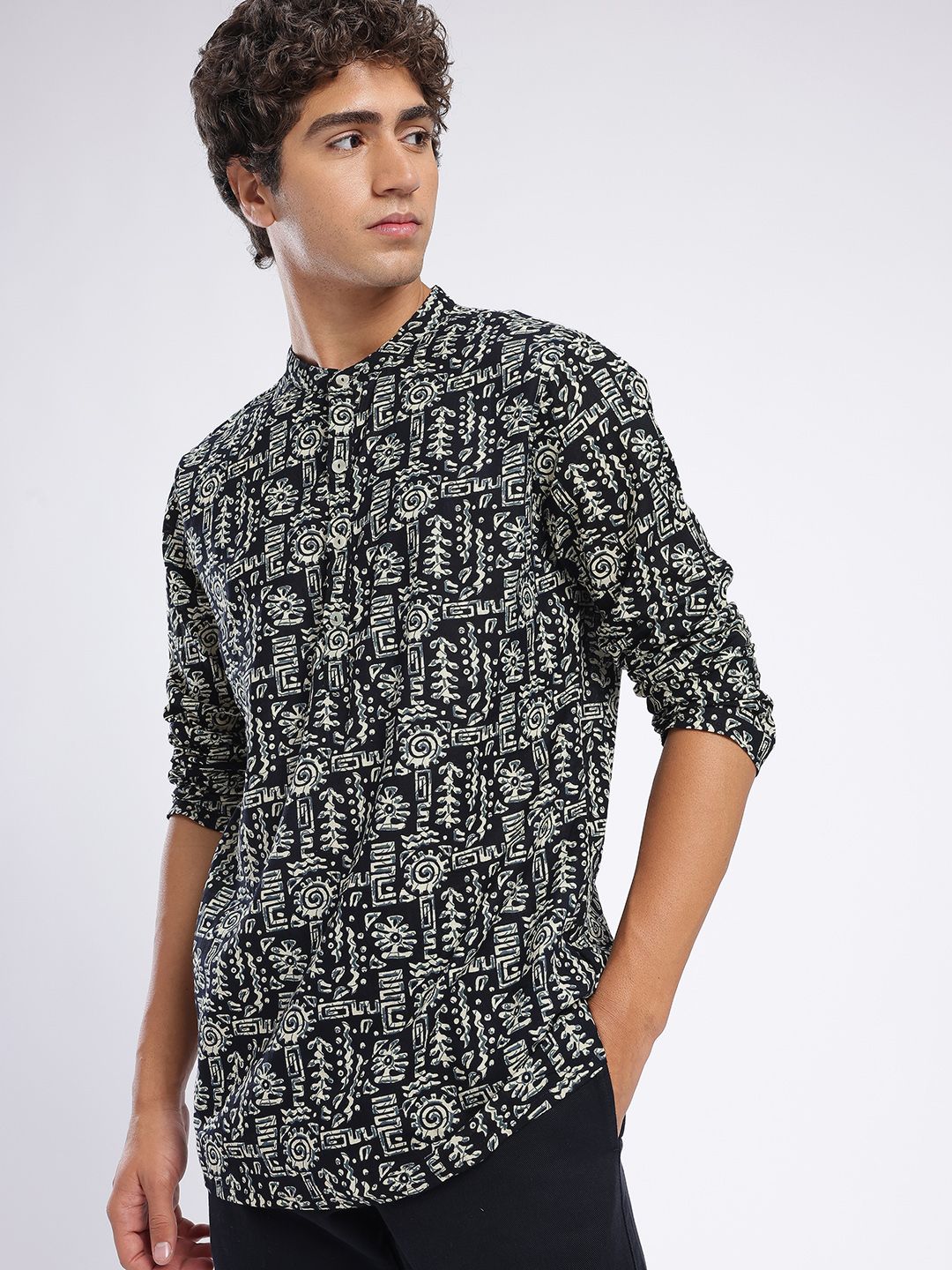 Anouk Rustic Ethnic Motifs Printed Pure Cotton Kurta-picture-22