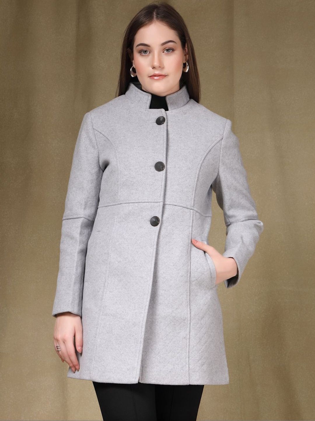 The Roadster Lifestyle Co Mock Collar Overcoat-image-13