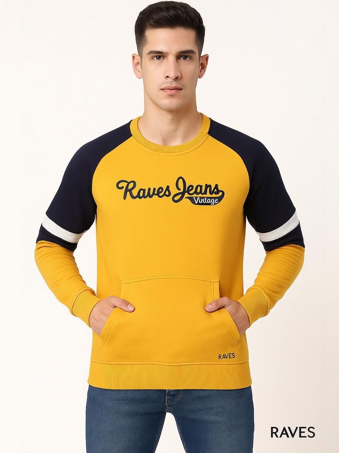 Raves Men Colourblocked Sweatshirt-picture-34