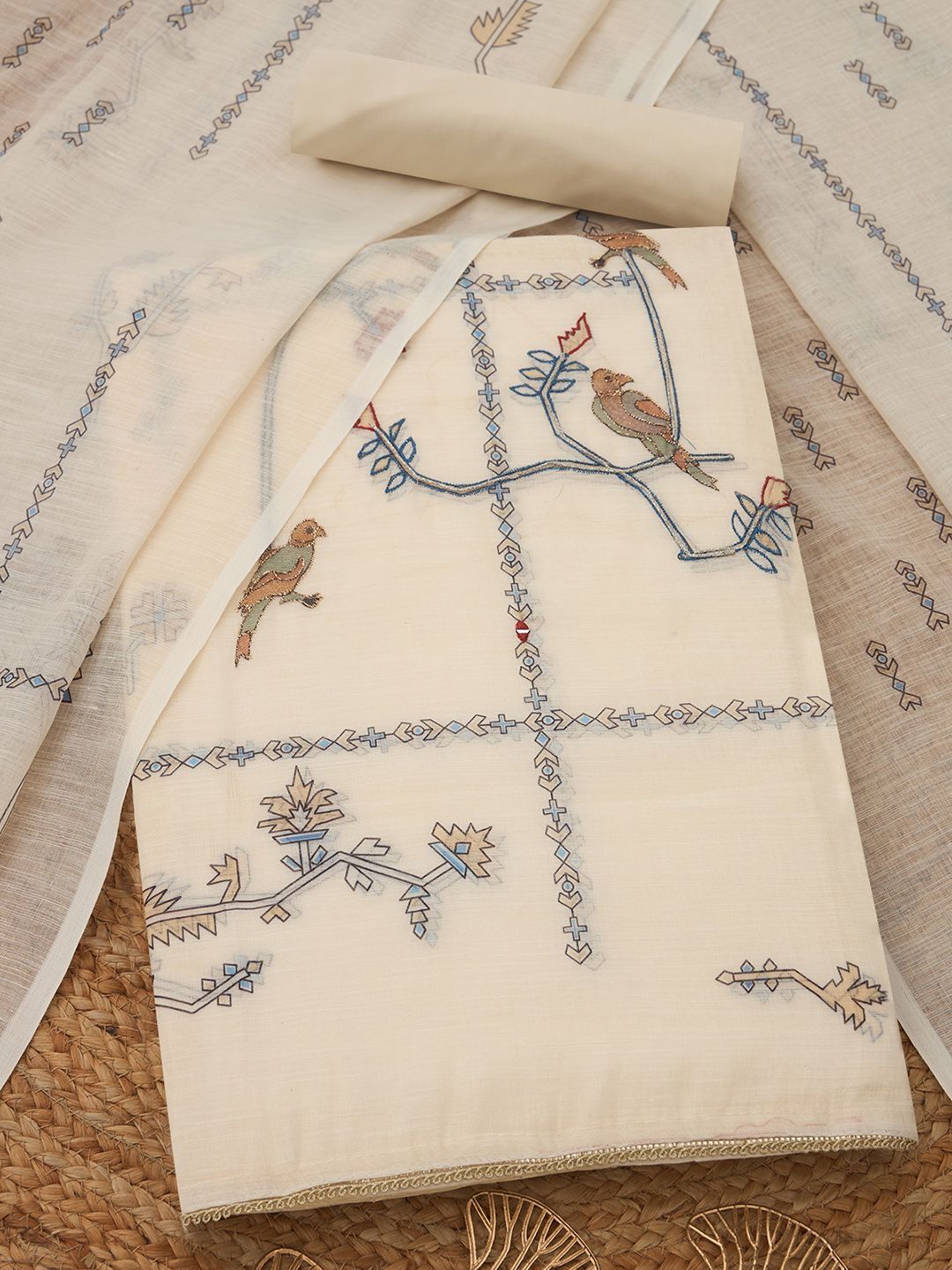 Soch Embroidered Pure Cotton Unstitched Dress Material-picture-13