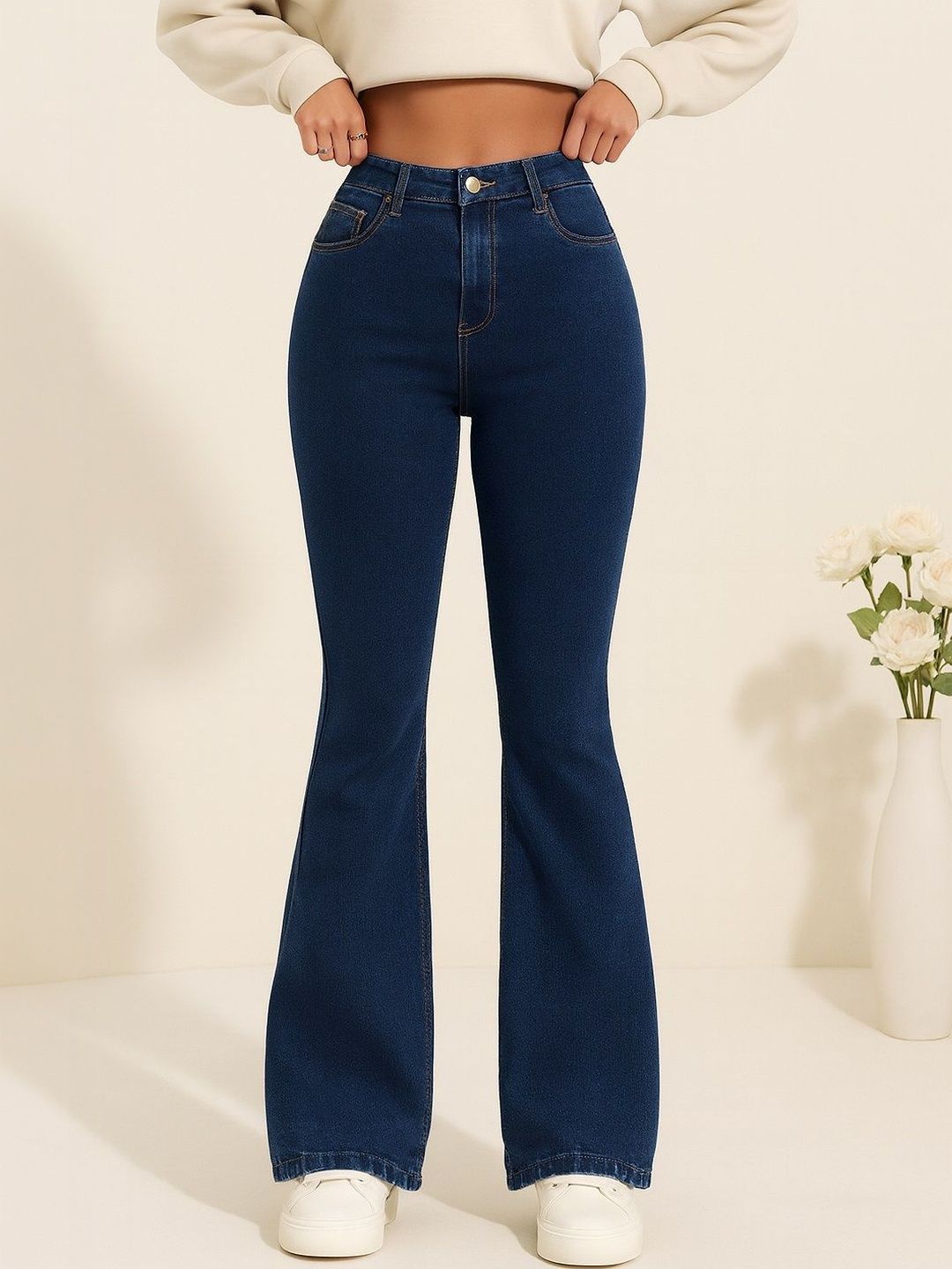 KASHIAN Women Comfort Bootcut High-Rise Stretchable Jeans-picture-35
