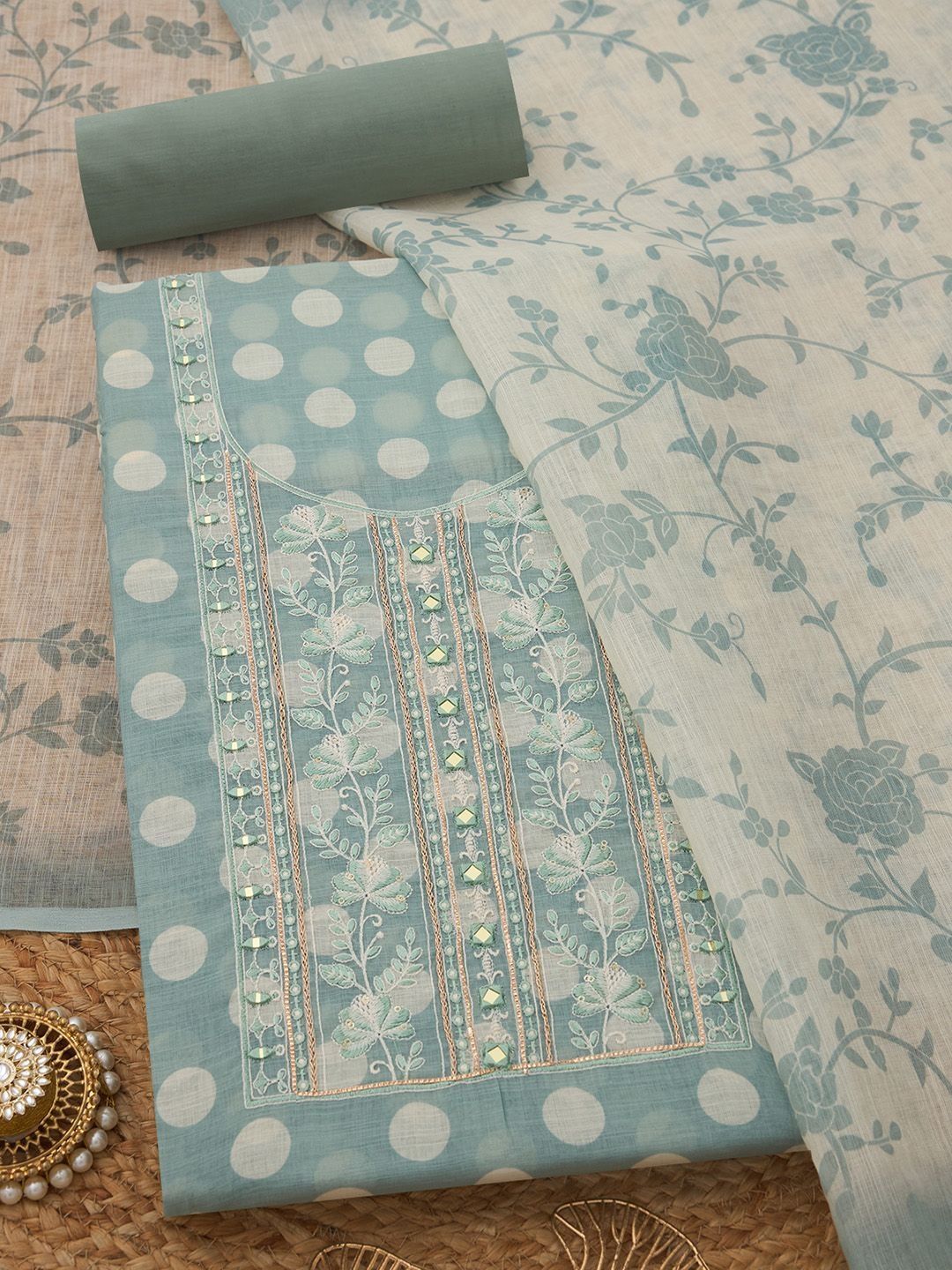 Soch Embroidered Pure Cotton Unstitched Dress Material