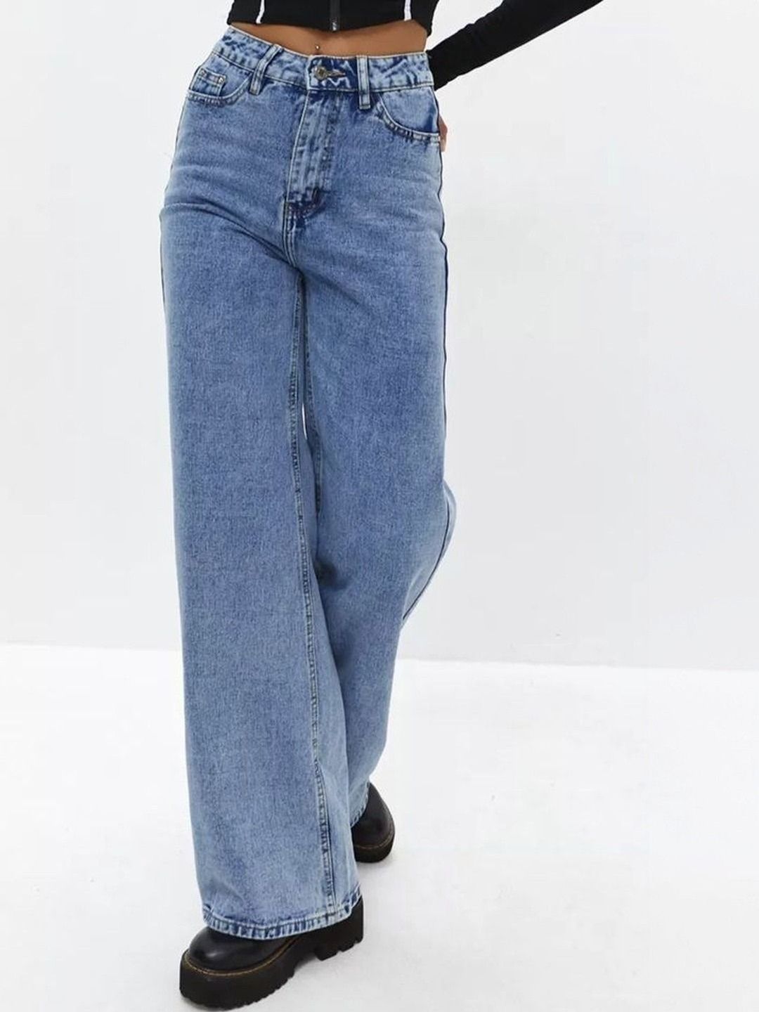 AKACY Women Jean Straight Fit High-Rise Light Fade Stretchable Jeans-picture-36