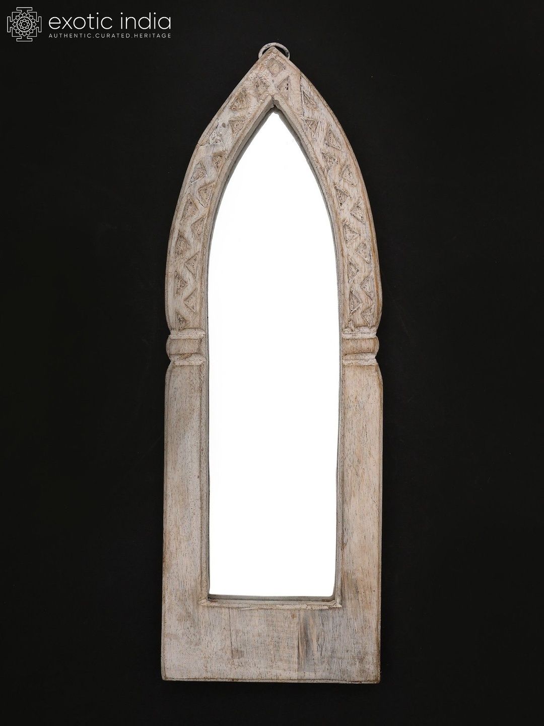 Exotic India Brown Textured Vintage Wall Mirror-picture-35