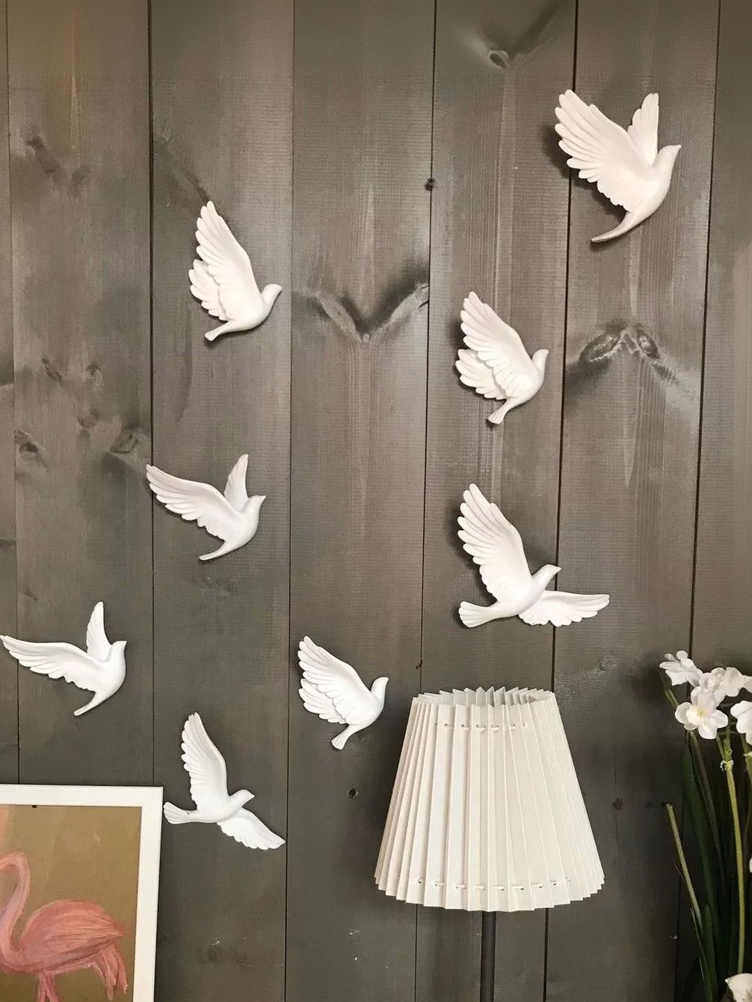 ArtCraft Seagulls Brass Matte Hall 10Pcs Flying Birds Wall Hangings -6 In-image-45