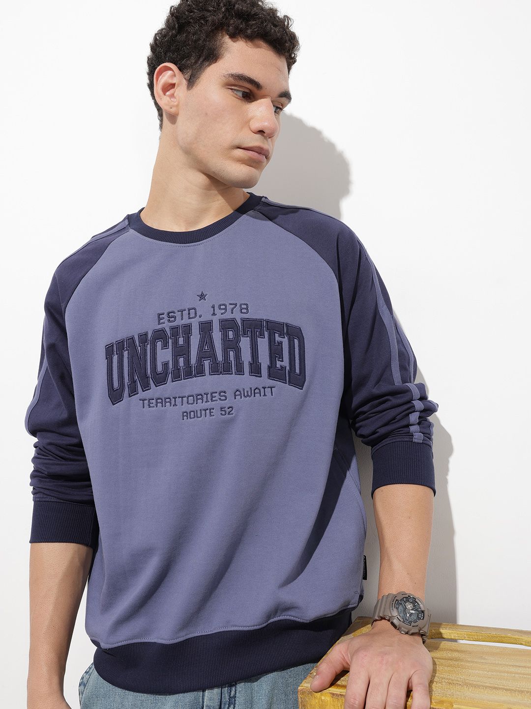 The Roadster Life Co. Typography Printed Knitted Sweatshirt-picture-29