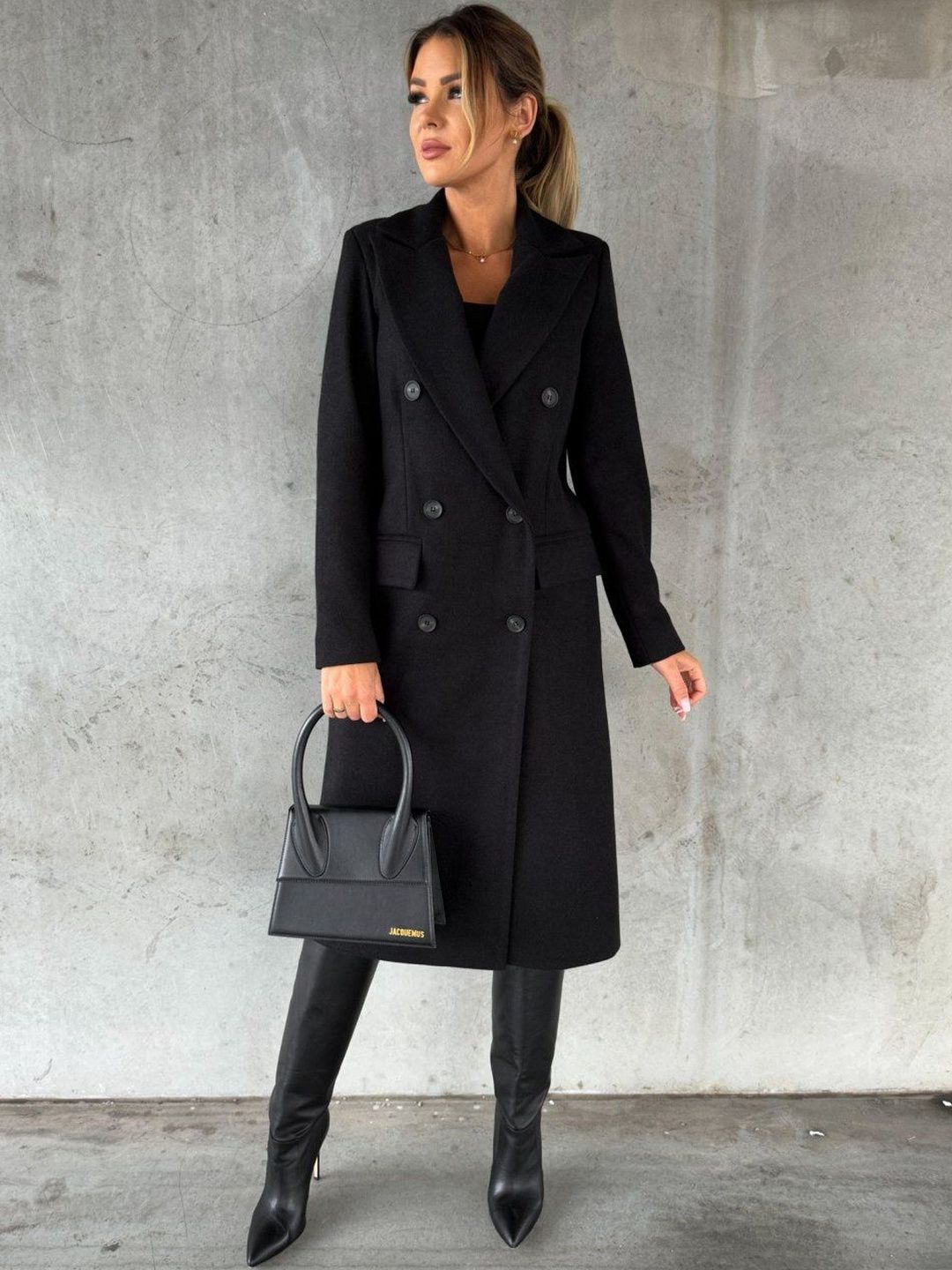 JC Mode Notched Lapel Longline Overcoat-picture-44