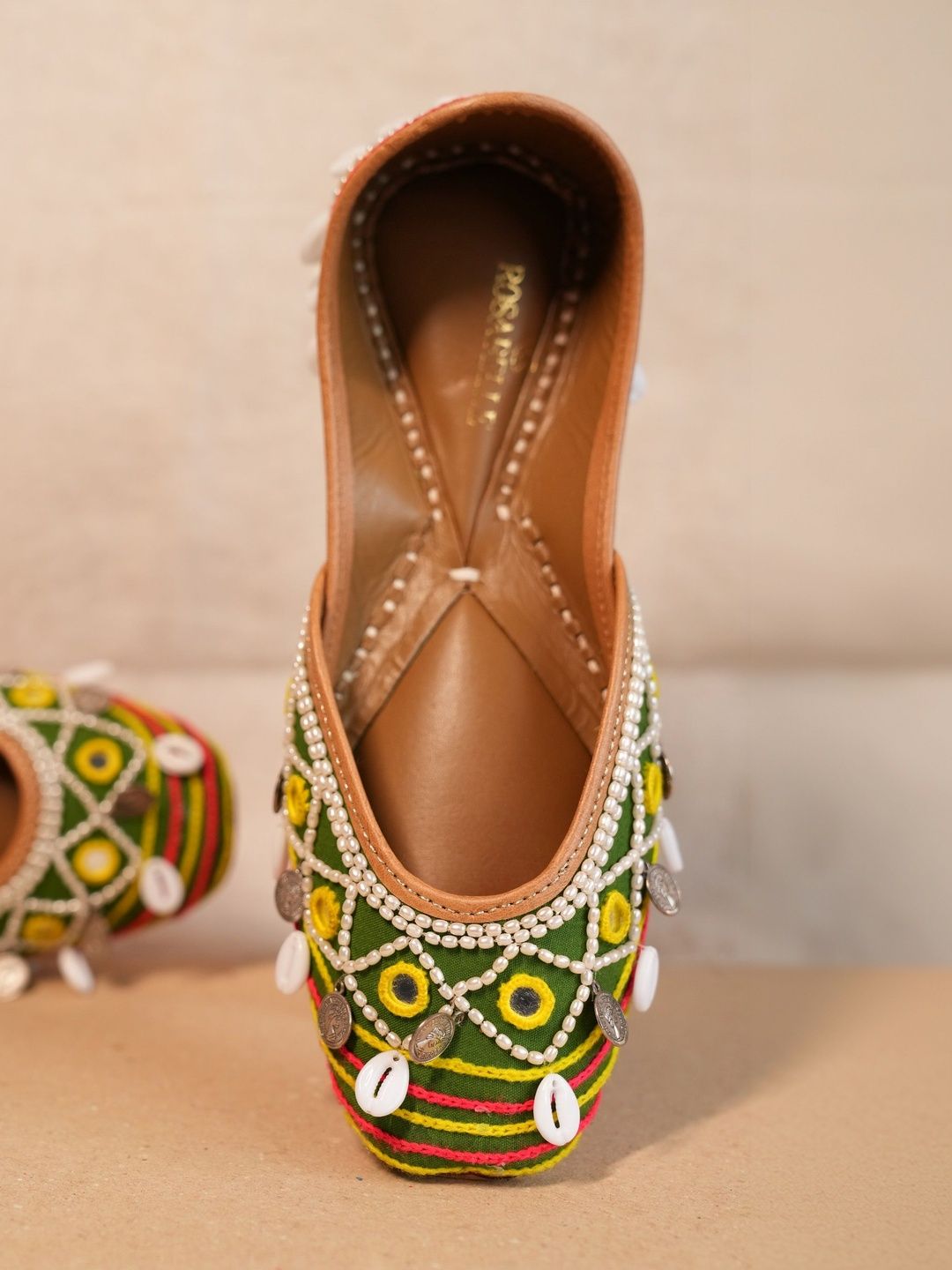 Rosabelle Women Embellished Party Mojaris Flats-picture-27