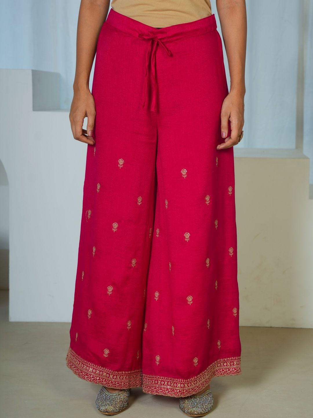Aramya Women Embroidered Ethnic Palazzos-picture-54