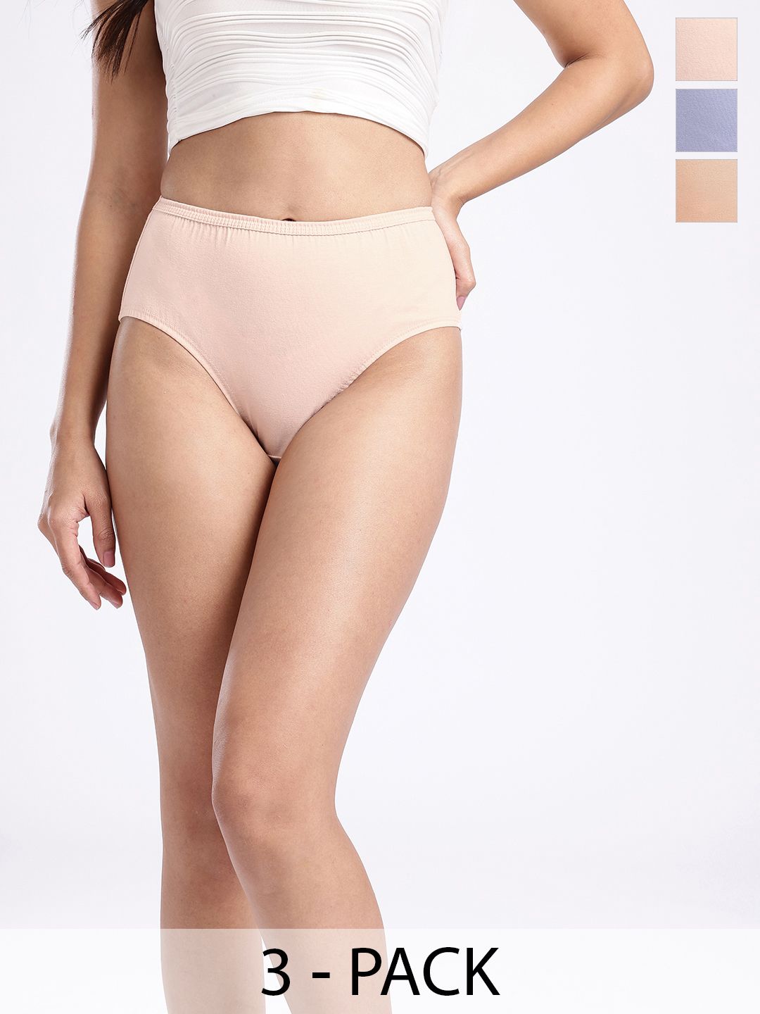 DressBerry Pack of 3 Pure Cotton Hipster Briefs-picture-15