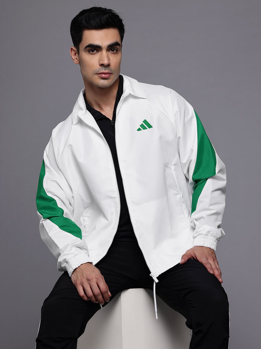 ADIDAS Brand Logo Detail Bomber Jacket-picture-17