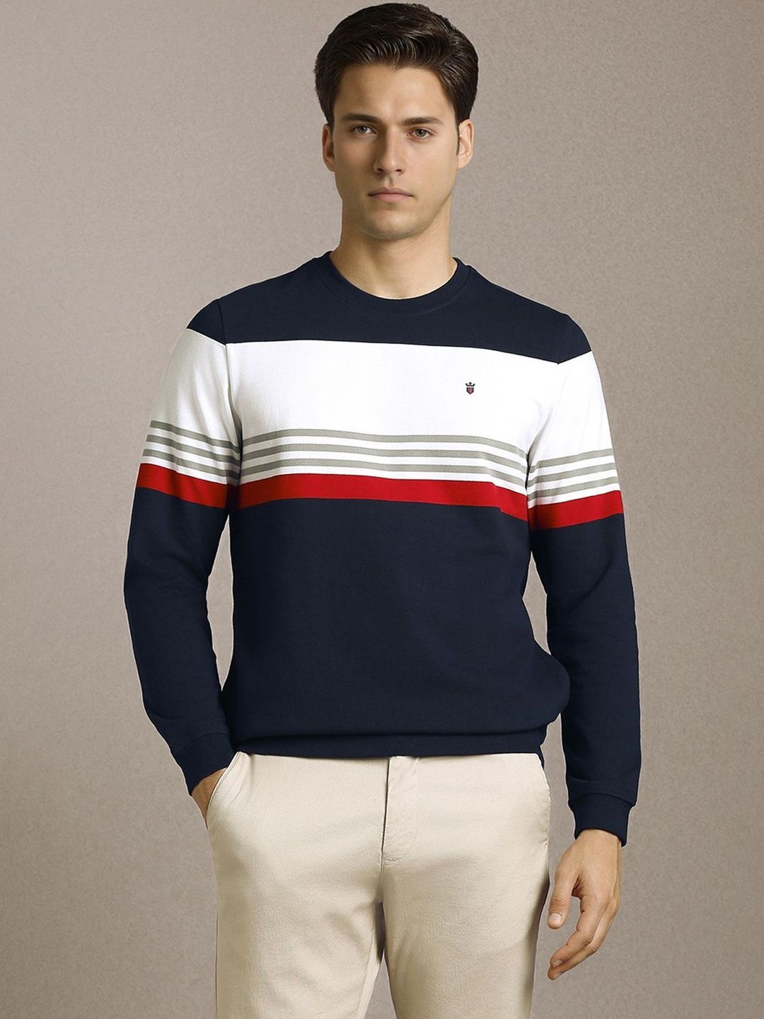 Louis Philippe Sport Men Colourblocked Sweatshirt