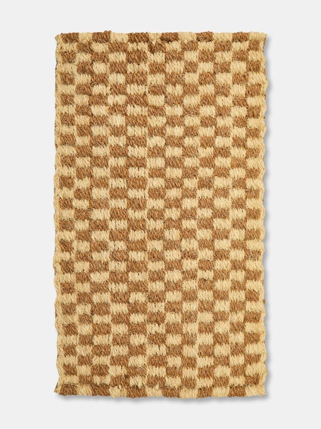 Fabindia Brown Checked Doormat-image-20