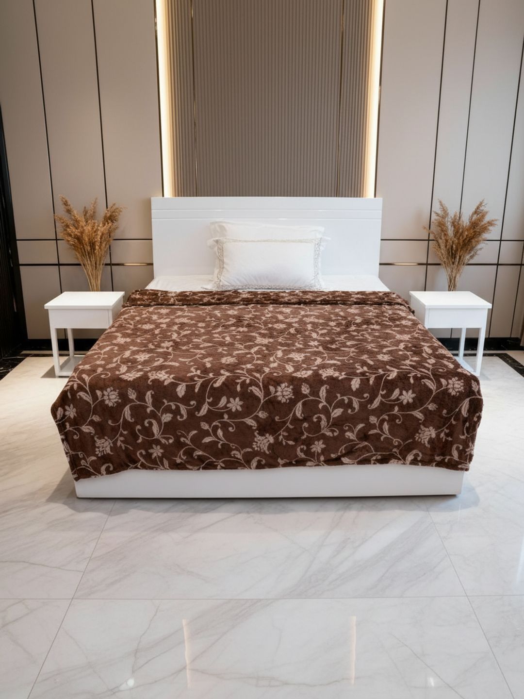 Raymond Home Maroon & Brown Floral Mild Winter 300 GSM Blanket-picture-12