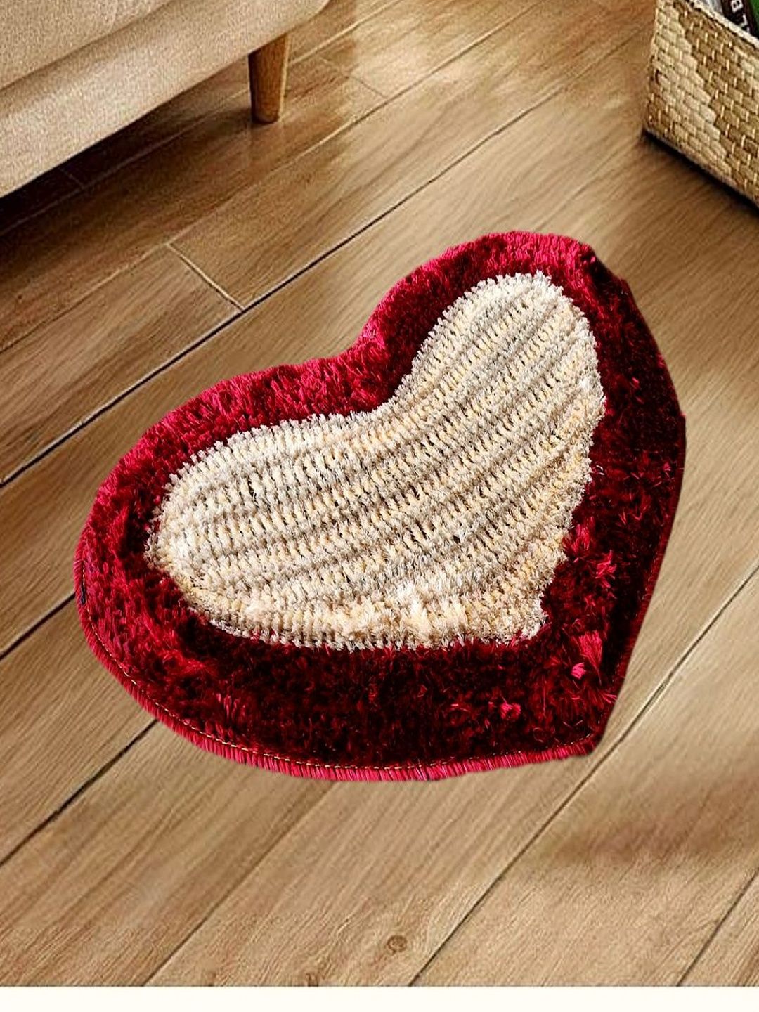 vstucart Red & White Heart Shaped Cotton Doormat-image-17