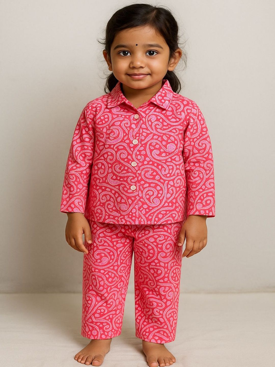 SAHU TRENDZ Unisex Kids Printed Long Sleeves Nightdress-image-40
