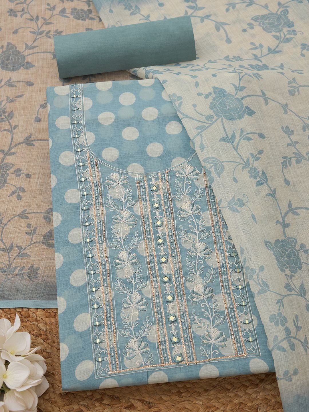 Soch Embroidered Pure Cotton Unstitched Dress Material