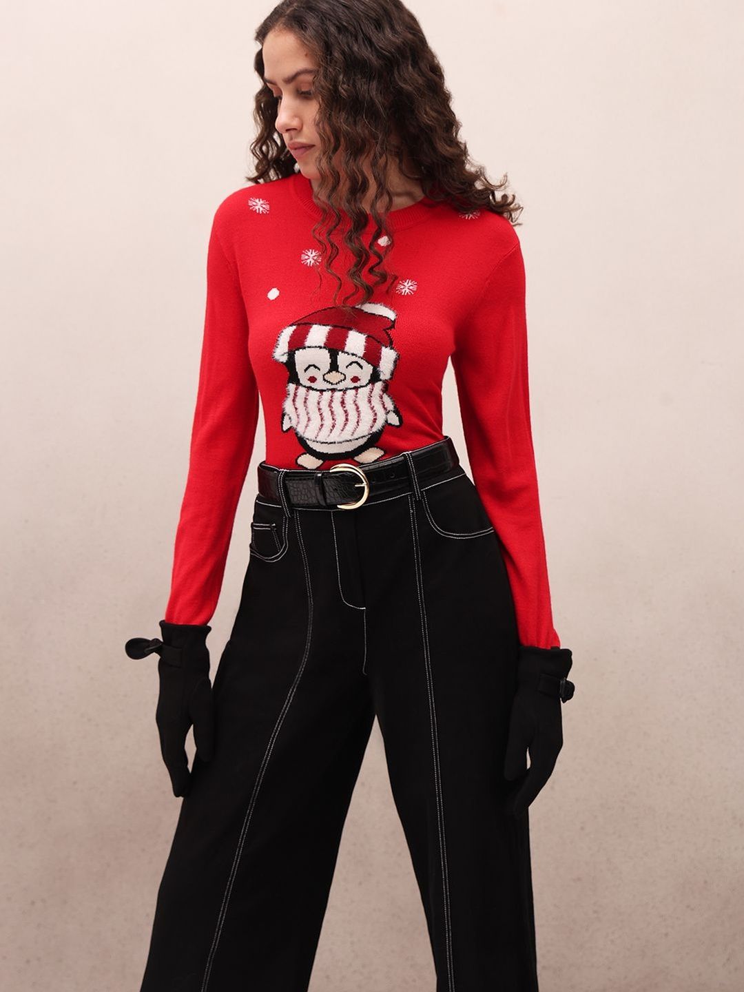 Vero Moda Women Printed Pullover with Fuzzy Detail-picture-18