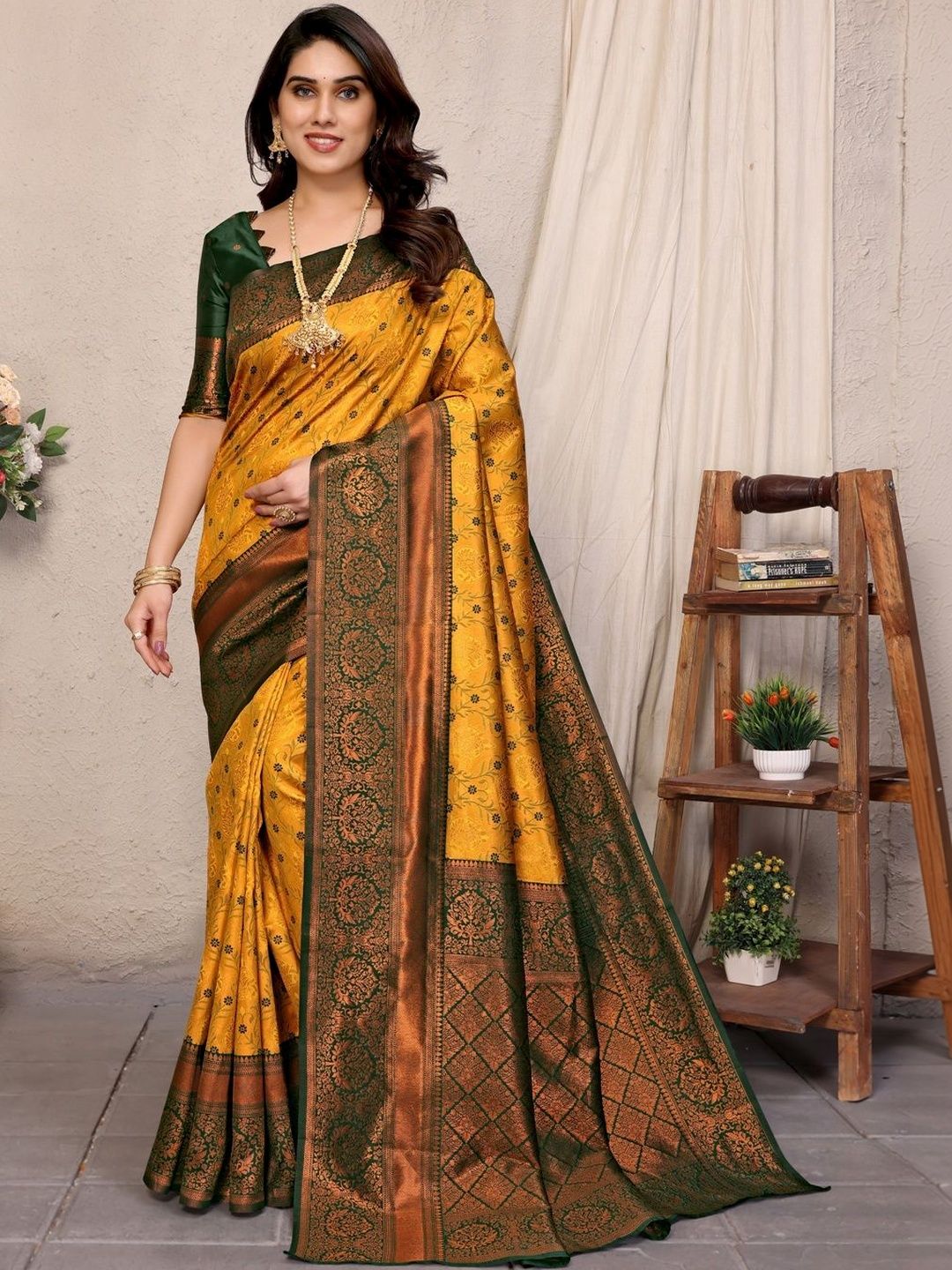 Vastravatika Woven Design Zari Art Silk Banarasi Saree-picture-22