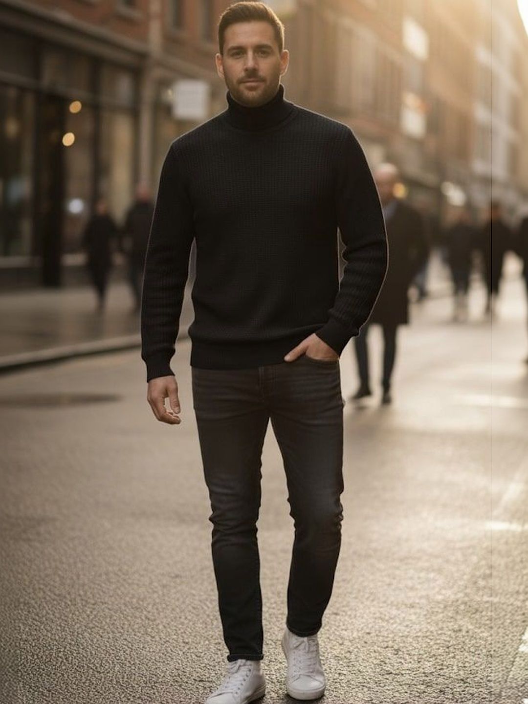 The Roadster Lifestyle Co Turtle Neck Pullover Sweaters-picture-44