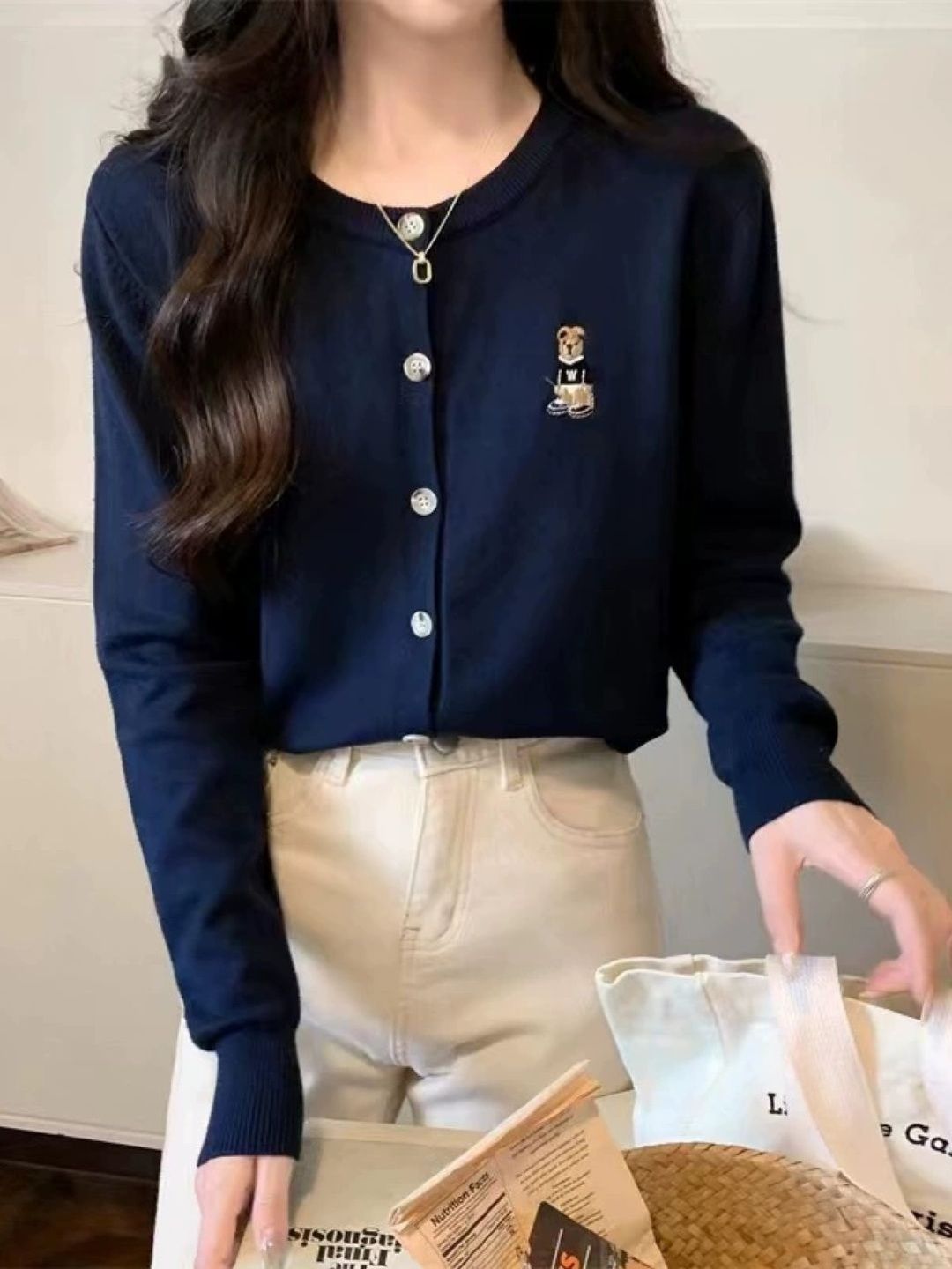 KPOP Women Embroidered Cardigan with Embroidered Detail-picture-24