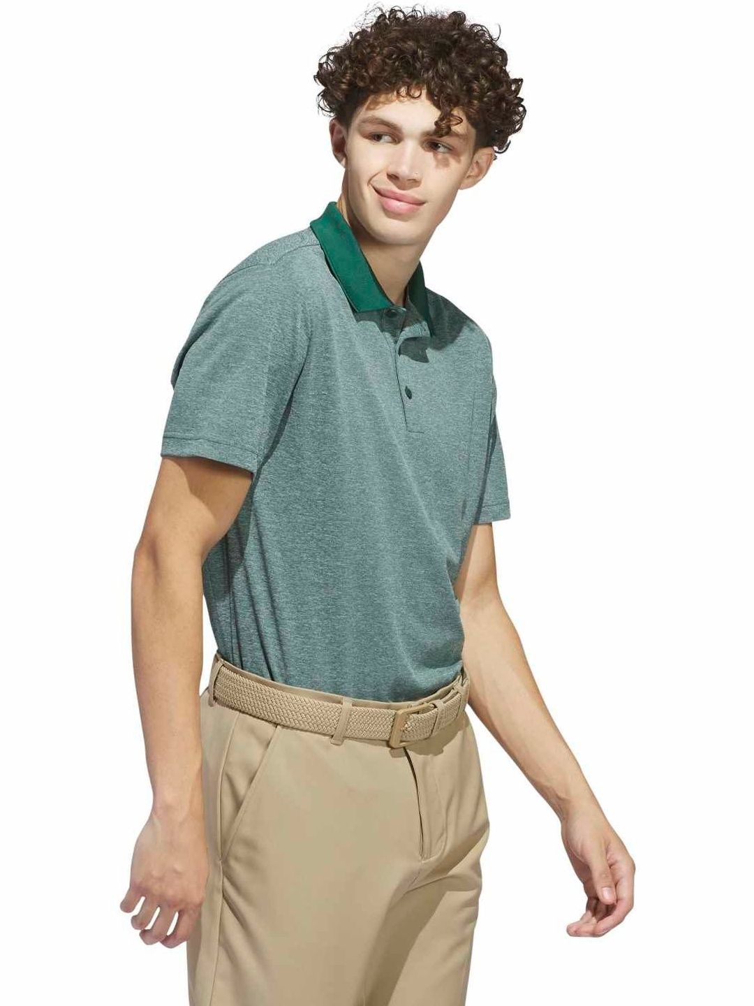 ADIDAS Performance Heather Polo Collar T-shirt-image-1