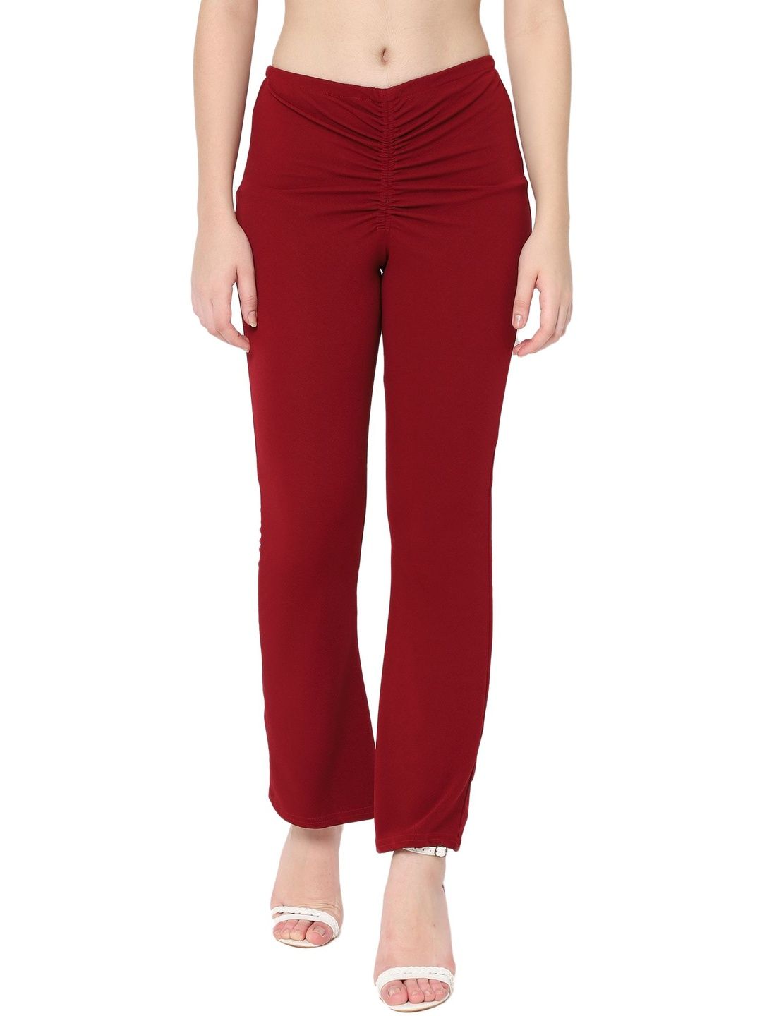 CORSICA Women Relaxed Straight Leg Skinny Fit High-Rise Wrinkle Free Trousers-picture-58