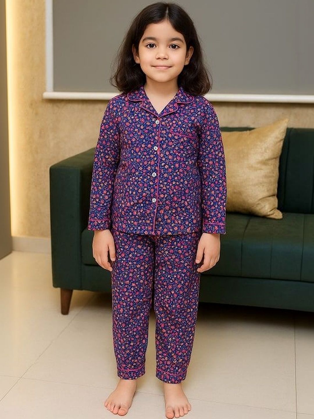 MPDENTERPRISES Unisex Kids Printed Long Sleeves Nightdress-image-41