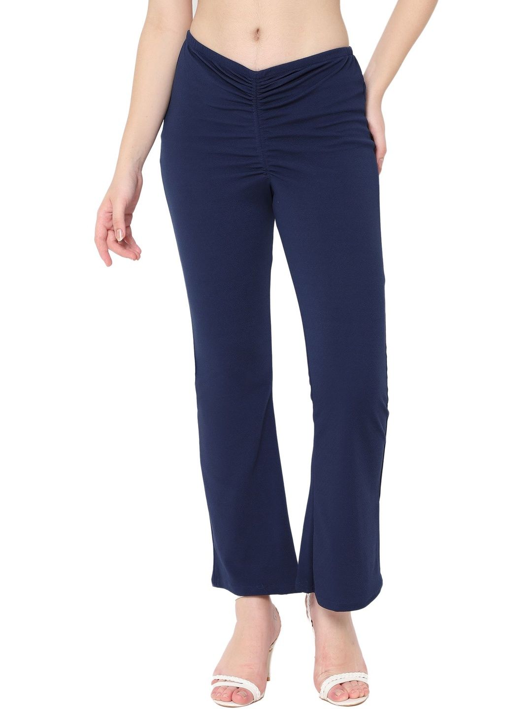 CORSICA Women Relaxed Straight Leg Skinny Fit High-Rise Wrinkle Free Trousers-picture-36