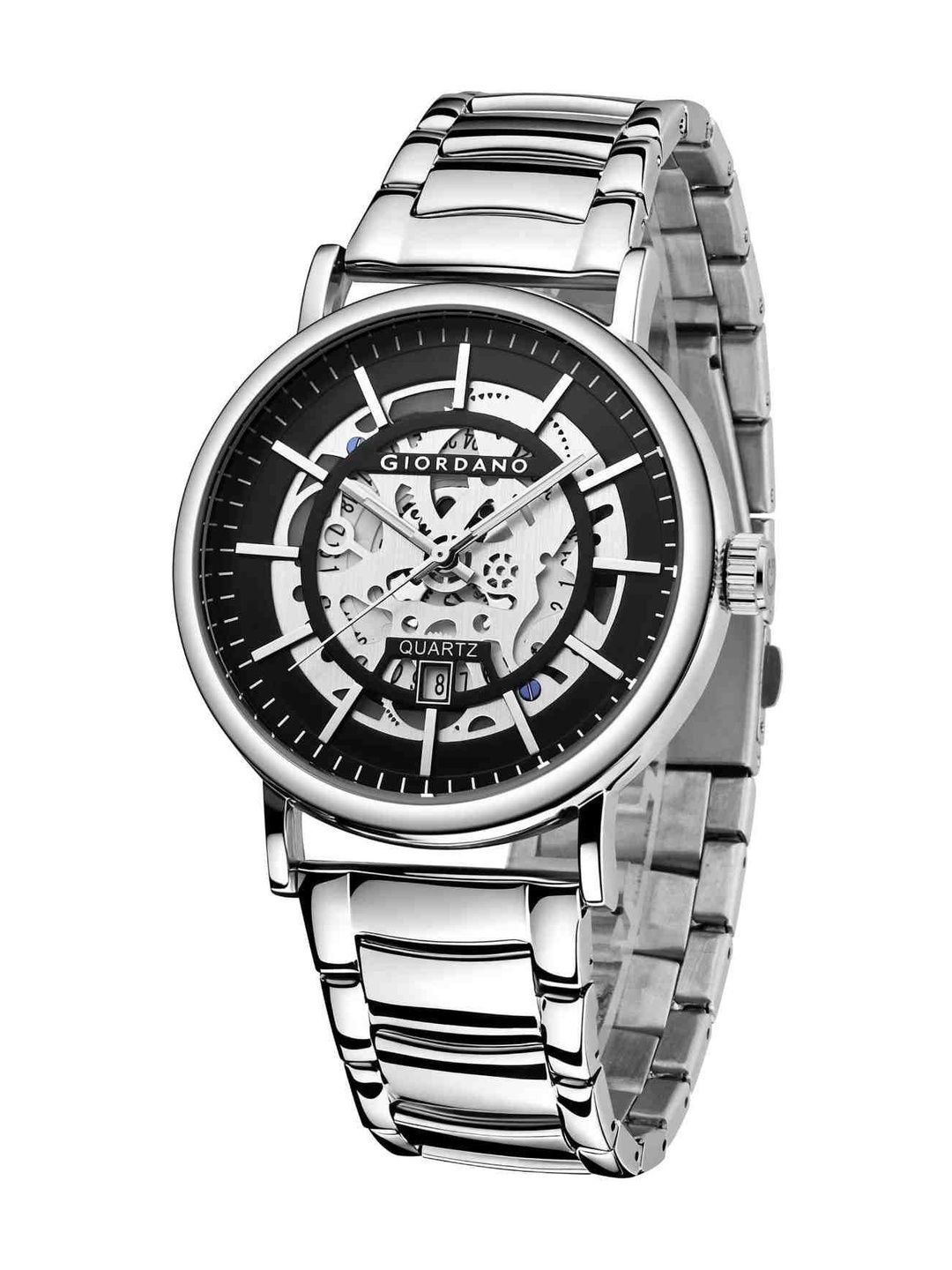 GIORDANO Men Skeleton Dial & Stainless Steel Bracelet Style Straps Analogue Watch GZ-50182-22-picture-22