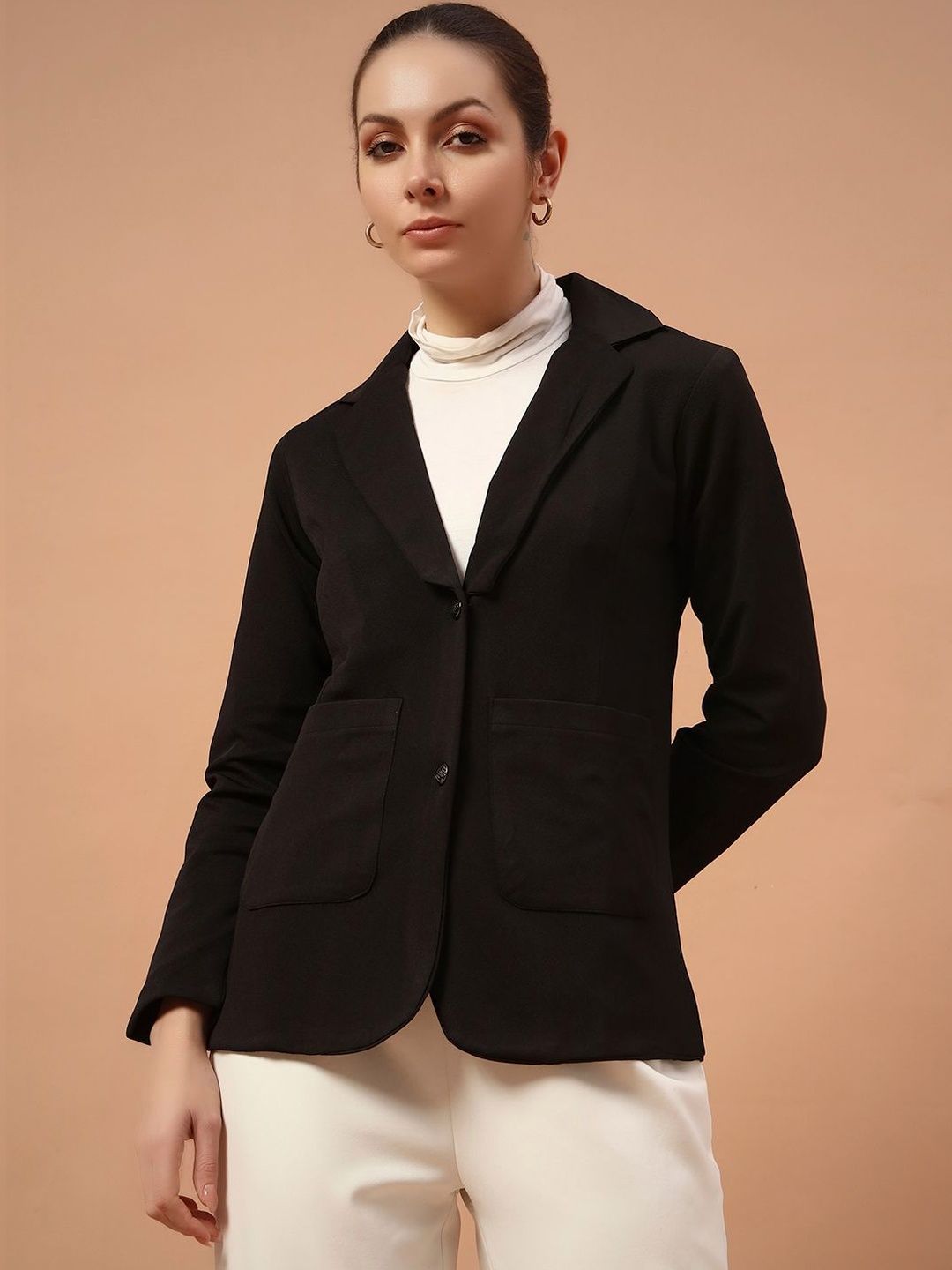 REBERRY Notched Lapel Single-Breasted Blazer-picture-51