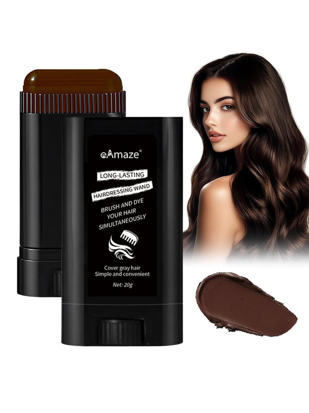 Adbeni Waterproof Hair Color Comb Stick - 20 g - Brown-picture-42