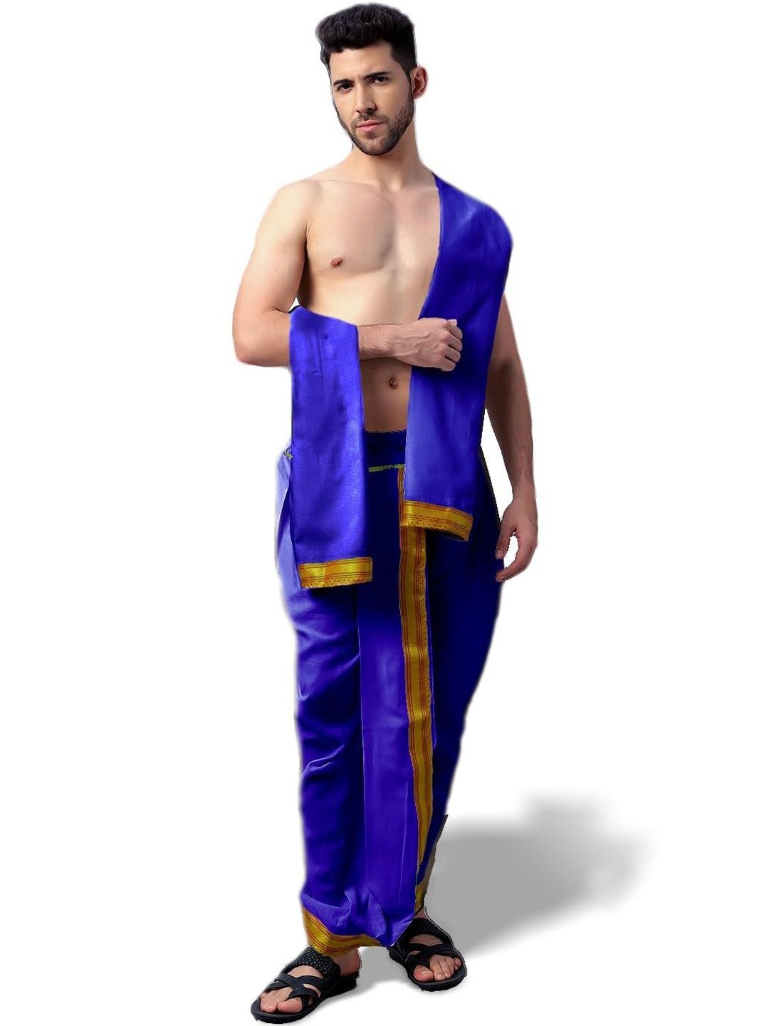 Spewim Men Solid Cotton Dhoti Pants-image-0