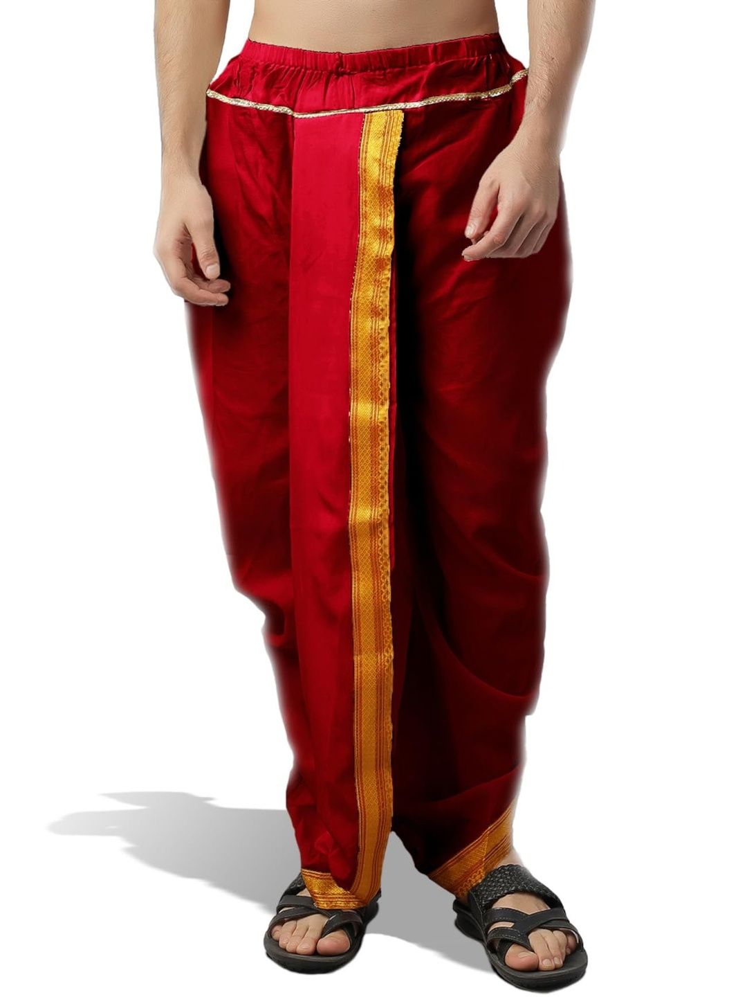 Spewim Men Solid Cotton Dhoti Pants-image-38