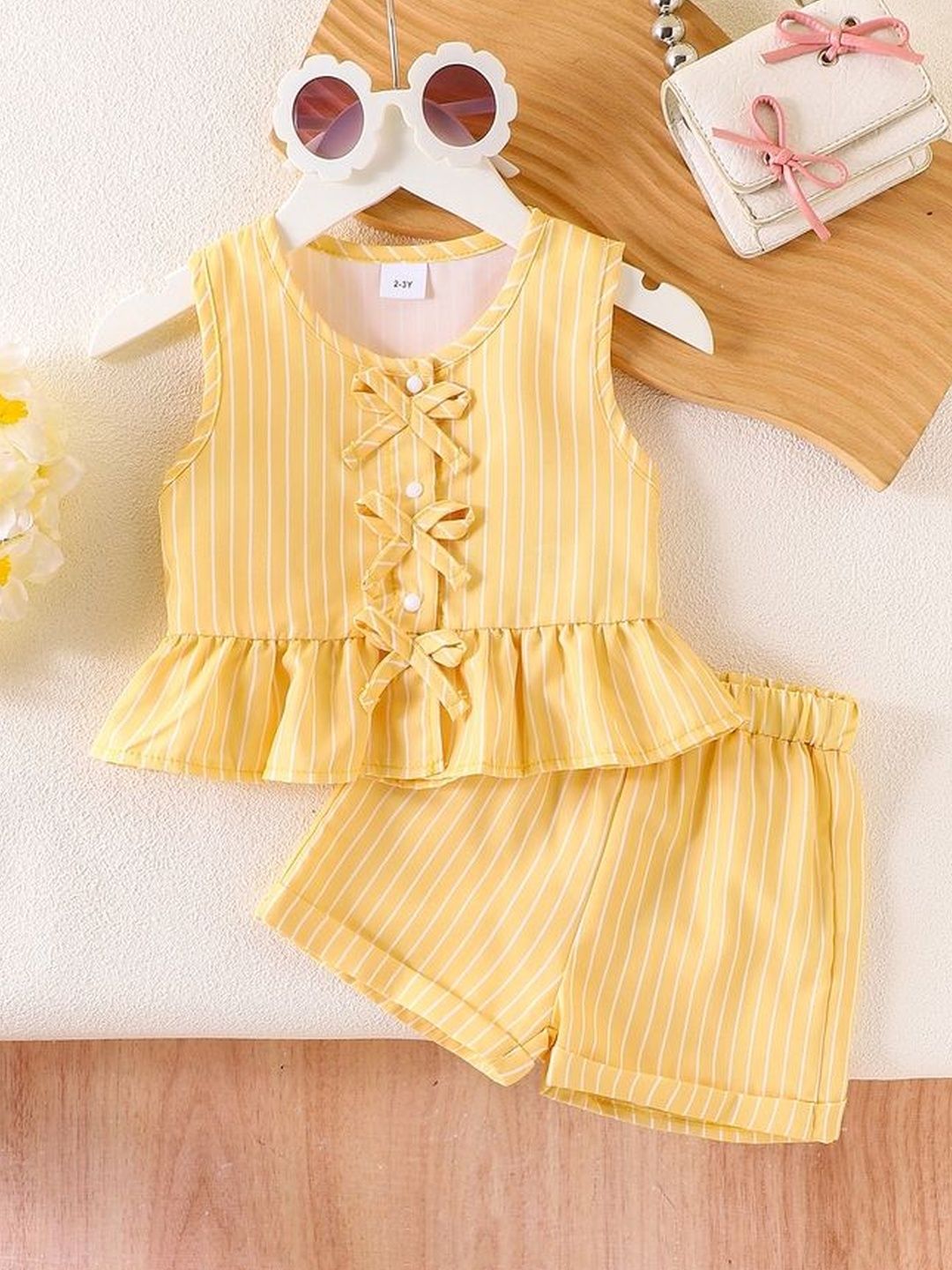 LULU & SKY Girls Striped Top with Shorts-picture-22