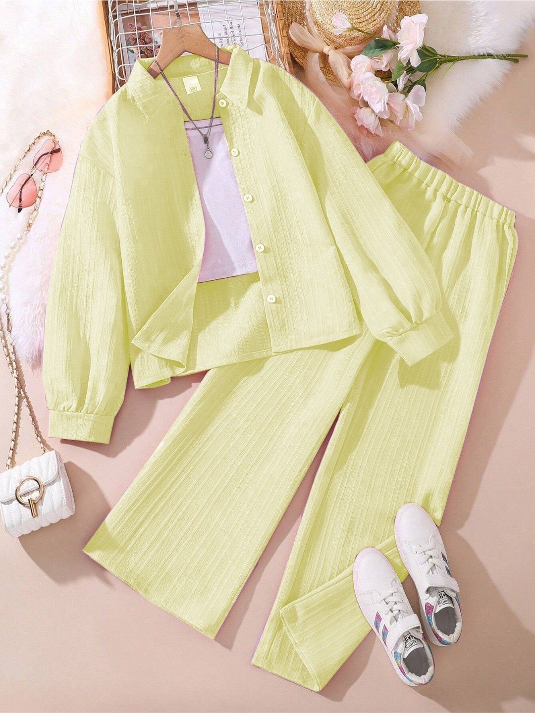 YK Girls Shirt with Trousers