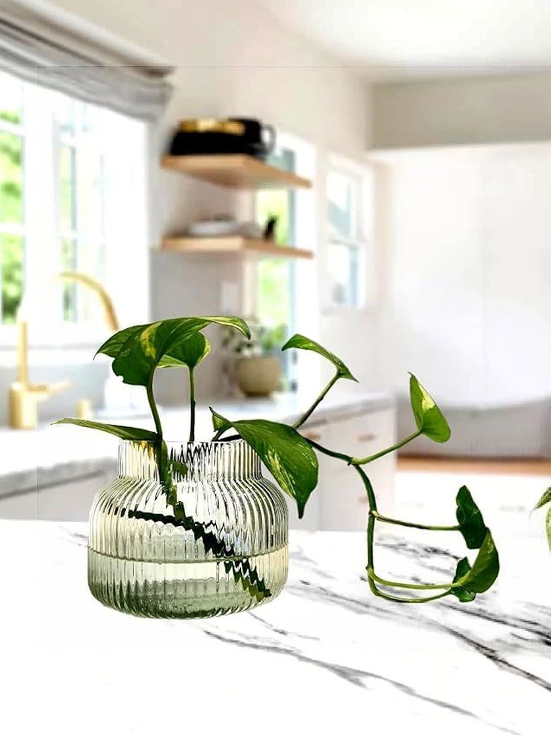 LHC Transparent Textured Centerpiece Glass Flower Vase