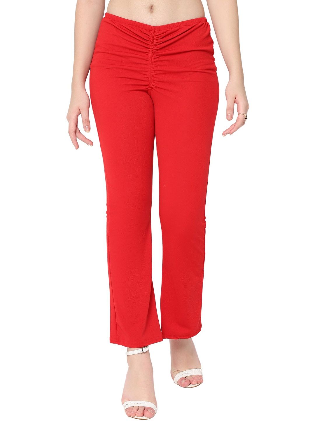 CORSICA Women Relaxed Straight Leg Skinny Fit High-Rise Wrinkle Free Trousers-picture-10