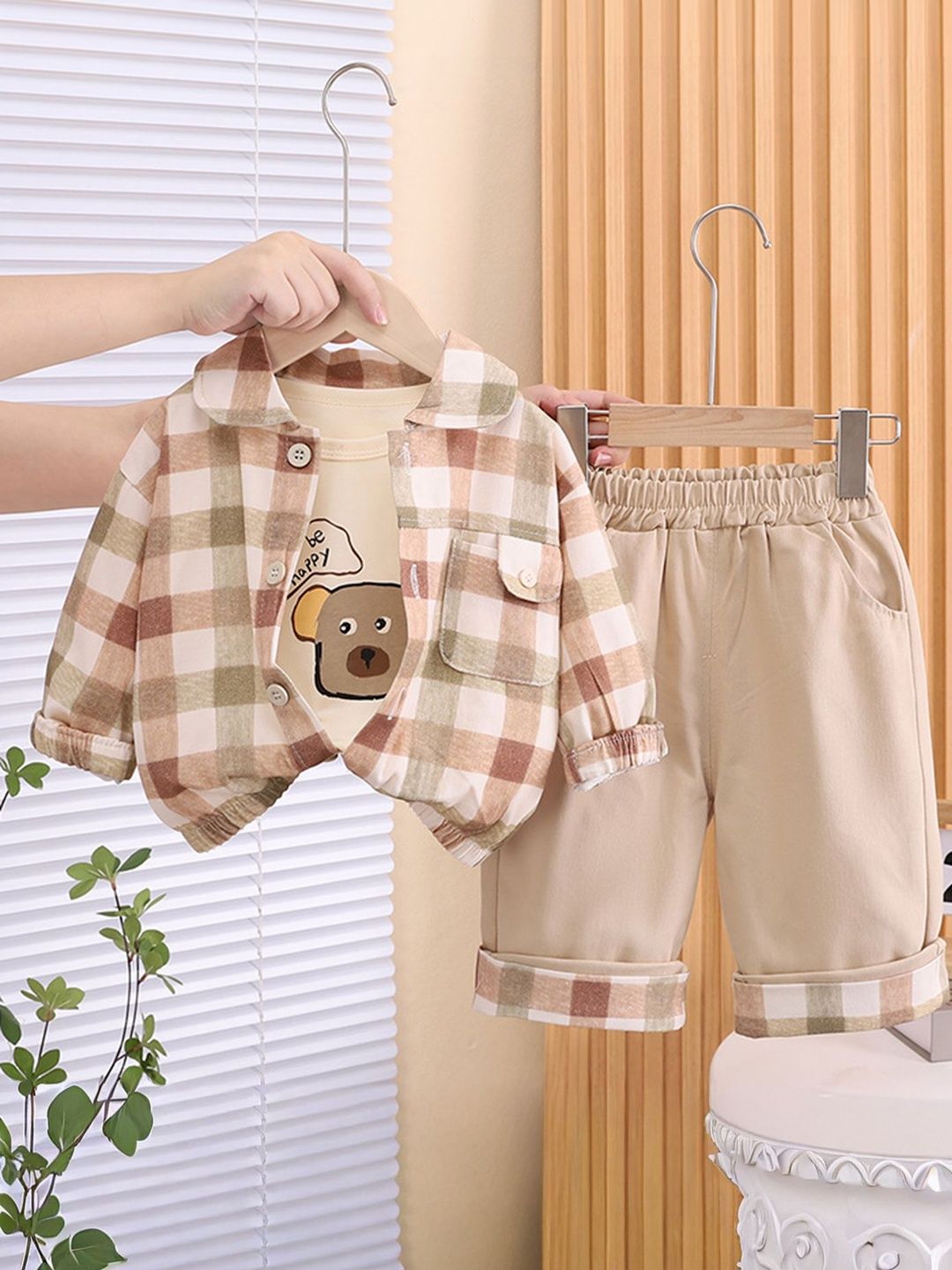 LULU & SKY Boys Checked Shirt with Trousers-image-6