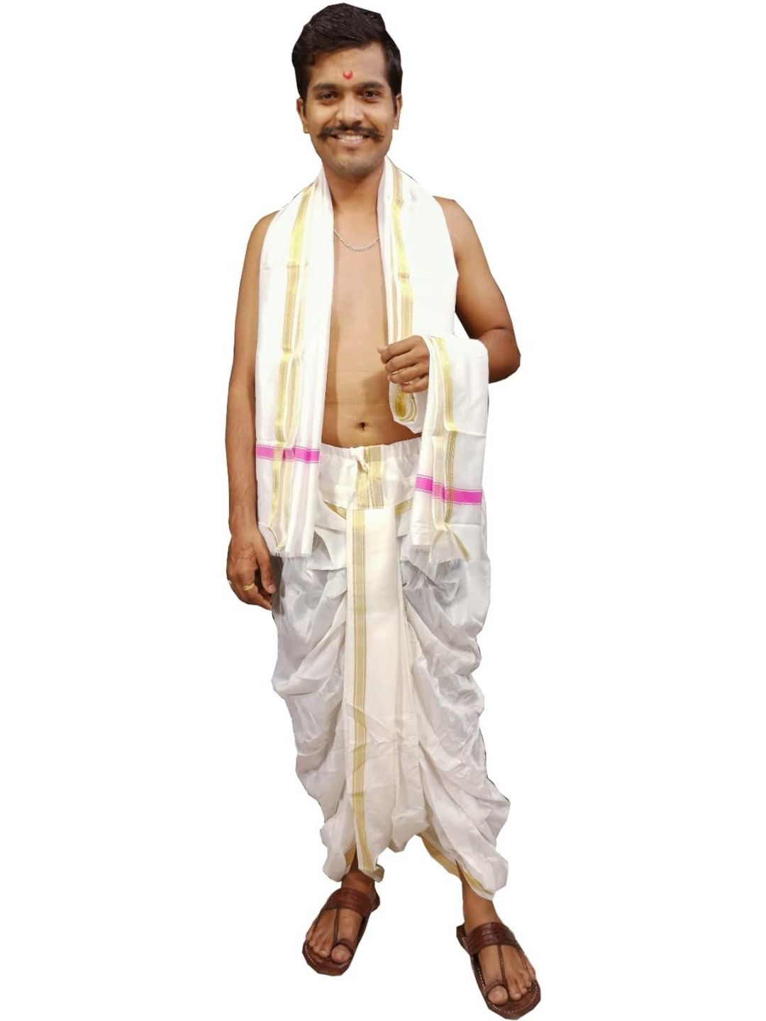 Spewim Men Solid Cotton Dhoti Pants-image-35