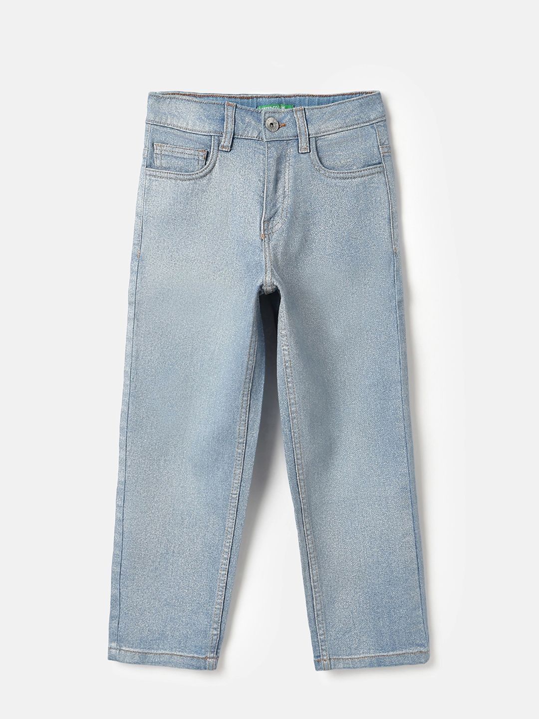 United Colors of Benetton Girls Straight Fit Mid-Rise Stretchable Jeans