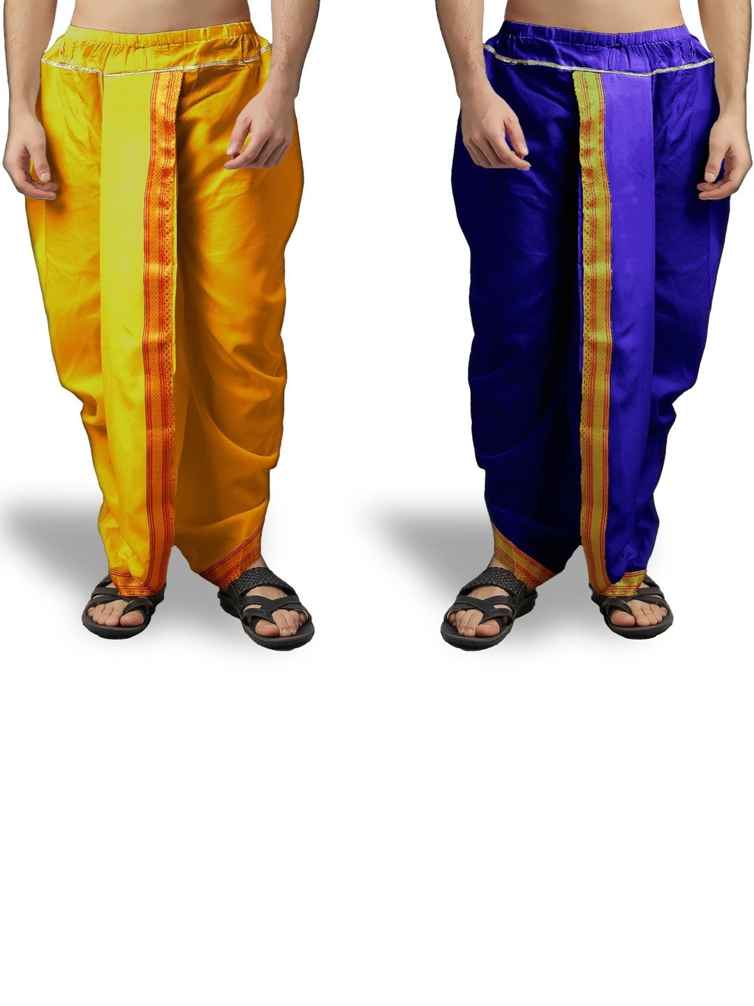 Spewim Men Pack of 2 Solid Cotton Dhoti Pants-picture-21