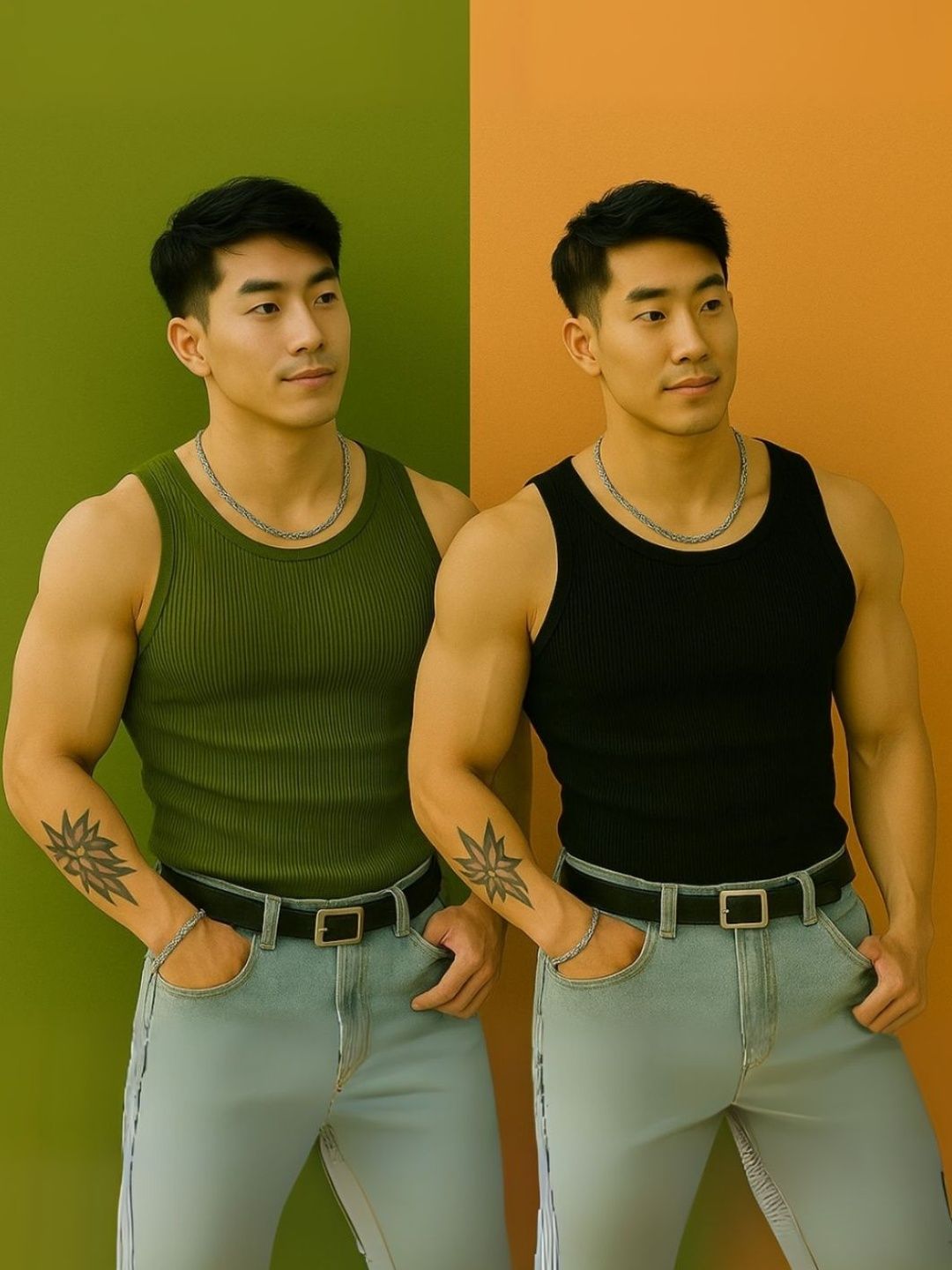 ROCKWELL Pack Of 2 Ribbed Cotton Breathable Innerwear Gym Vests-picture-28