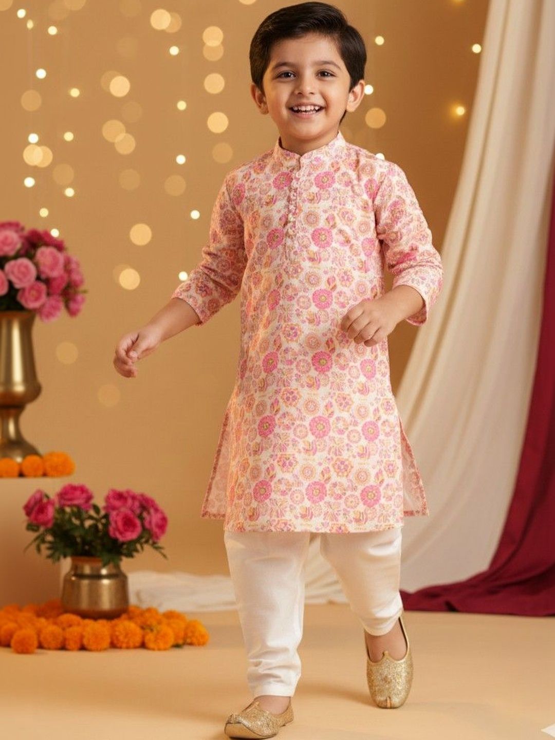 Peekaaboo Kids Boys Embroidered Mirror Work Kurta with Salwar-image-30